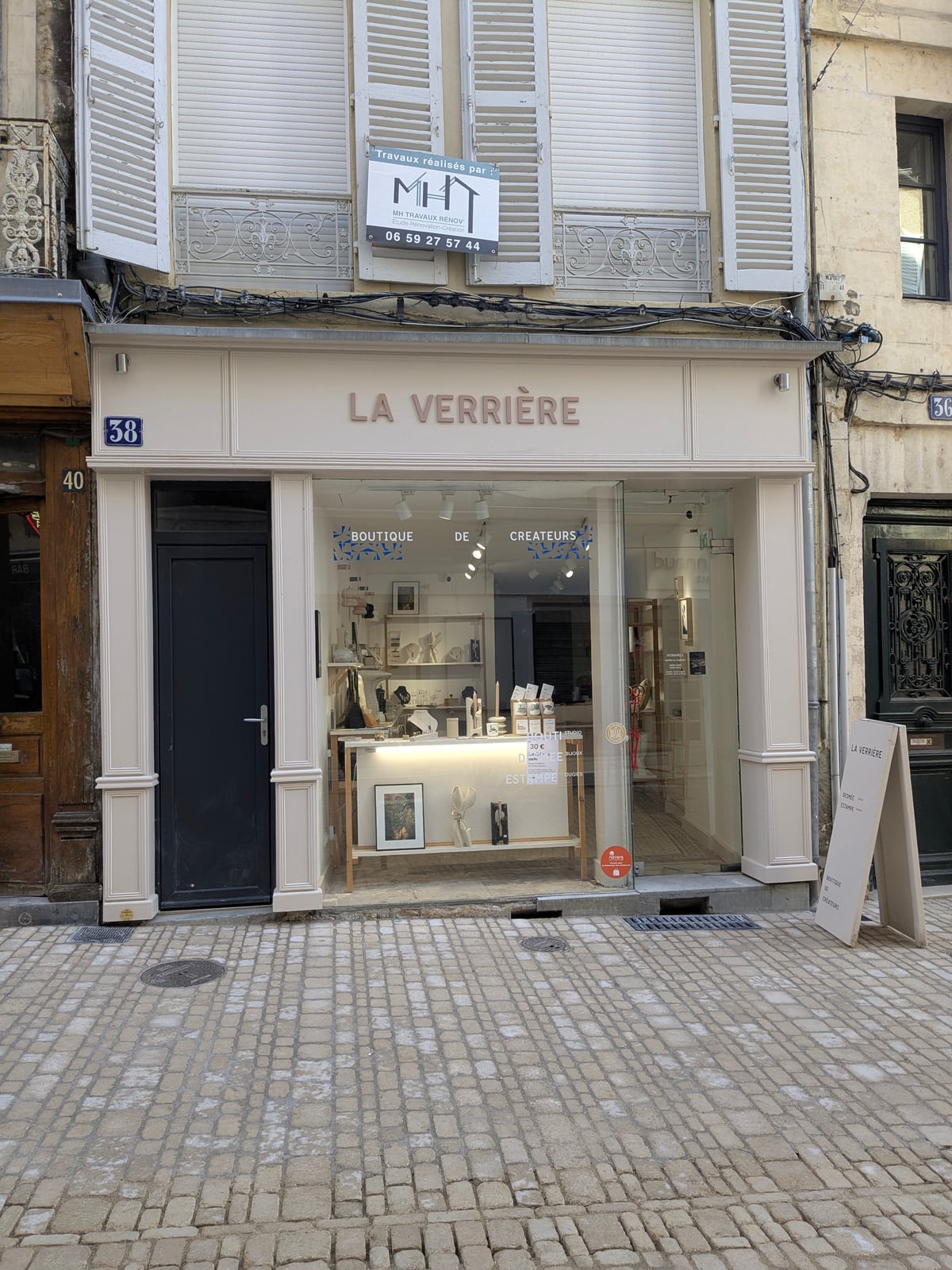 La devanture de La Verrière, boutique de créateurs, au 38 rue François Mitterrand à Nevers